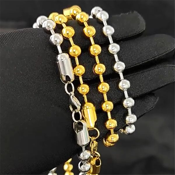 hiphop 8mm stainless steel beads 18k gold chain for man party designer necklace bracelet mens silver chokers necklaces bracelets chains jewe
hiphop 8mm stainless steel beads 18k gold chain for man party designer necklace bracelet mens silver chokers necklaces bracelets chains jewe