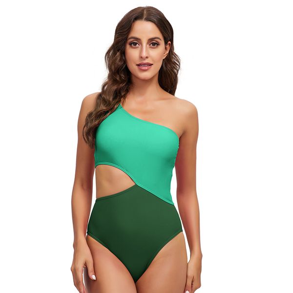 green one-shoulder bikini swimsuit women one piece brazilian holiday swimwear 2023 beach bathing suits, White;black
green one-shoulder bikini swimsuit women one piece brazilian holiday swimwear 2023 beach bathing suits, White;black