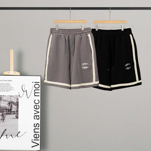 men's designer tracksuit shorts high edition luxury fashion luo family sting embroidered ribbon loose and versatile casual shorts for m, White;black 
men's designer tracksuit shorts high edition luxury fashion luo family sting embroidered ribbon loose and versatile casual shorts for m, White;black