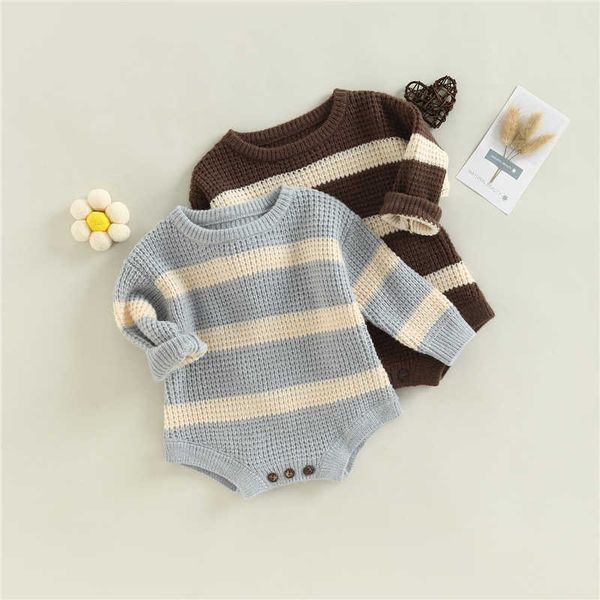 jumpsuits newborn girl boy autumn knitted soft jumpsuit striped sweater game set baby children's clothing g220606, Blue
jumpsuits newborn girl boy autumn knitted soft jumpsuit striped sweater game set baby children's clothing g220606, Blue