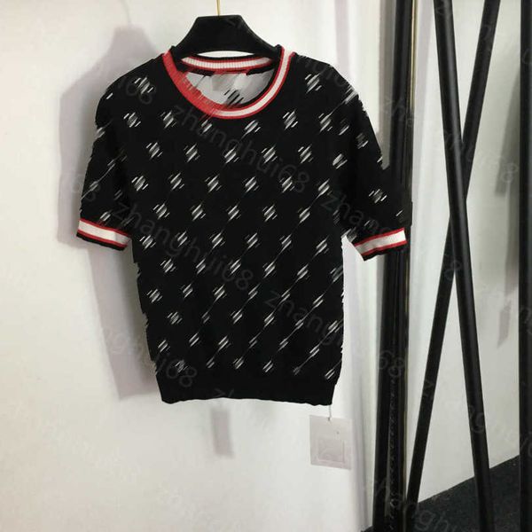 23ss womens knits womens designer clothing crew neck bump color striped logo diamond plaid short-sleeved sweater womens clothes a1, White
23ss womens knits womens designer clothing crew neck bump color striped logo diamond plaid short-sleeved sweater womens clothes a1, White