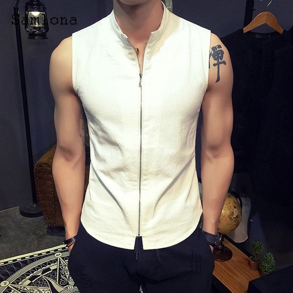 samlona plus size 4xl 5xl men latest casual tank mens streetwear 2022 summer fashion zipper vest men' sleeveless, White;black
samlona plus size 4xl 5xl men latest casual tank mens streetwear 2022 summer fashion zipper vest men' sleeveless, White;black