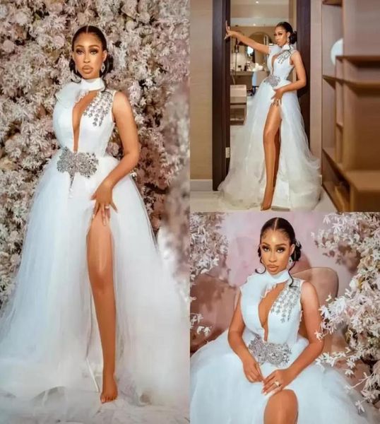 crystals beading wedding dress high neck arabic sleeveless tulle boho bridal gowns plus size side sllit african girls vestido2850292, White
crystals beading wedding dress high neck arabic sleeveless tulle boho bridal gowns plus size side sllit african girls vestido2850292, White