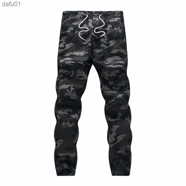 

m-5xl 2022 mens boutique autumn pencil harem pants men camouflage military pants loose comfortable cargo trousers camo joggers l230520, Black