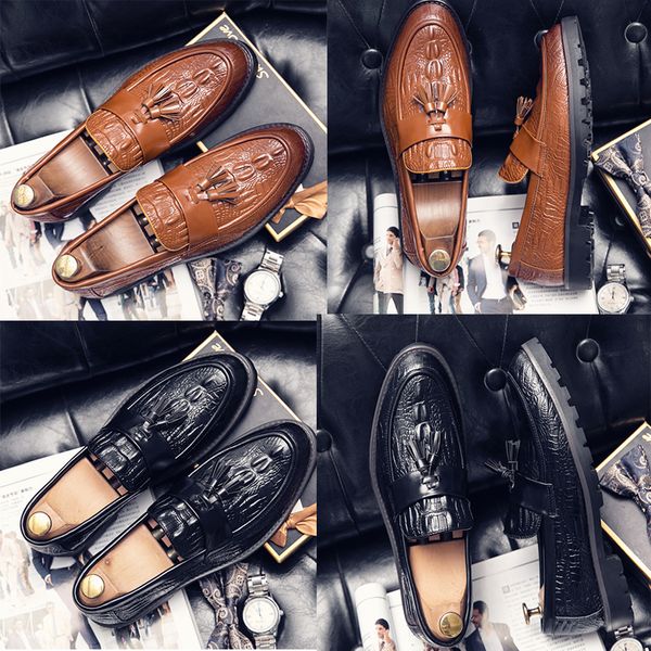luxury brand tassel dress shoes men business office formal suit shoes designer genuine leather crafted crocodile print loafers party wedding, Black
luxury brand tassel dress shoes men business office formal suit shoes designer genuine leather crafted crocodile print loafers party wedding, Black