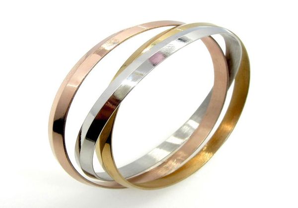 tricolor simple women039s silver gold rose gold stainless steel love bangle bracelet 2670390395867207, Black
tricolor simple women039s silver gold rose gold stainless steel love bangle bracelet 2670390395867207, Black