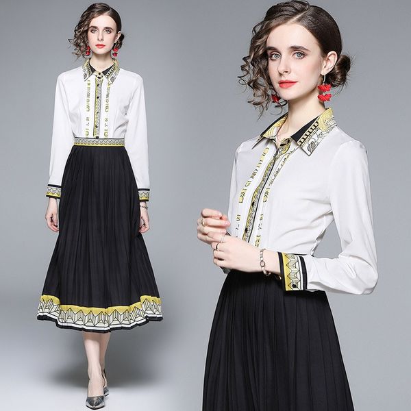 positioning pleated shirt dress printing slim temperament aging european station 2023 new women's spring dress e526, Black;gray
positioning pleated shirt dress printing slim temperament aging european station 2023 new women's spring dress e526, Black;gray