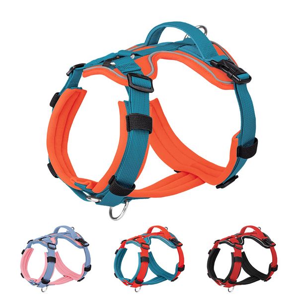 

No Pull Harness Breathable Sport Harness with Handle-Dog Harnesses Reflective Adjustable for Medium Large Dogs,Back/Front Clip for Easy Control