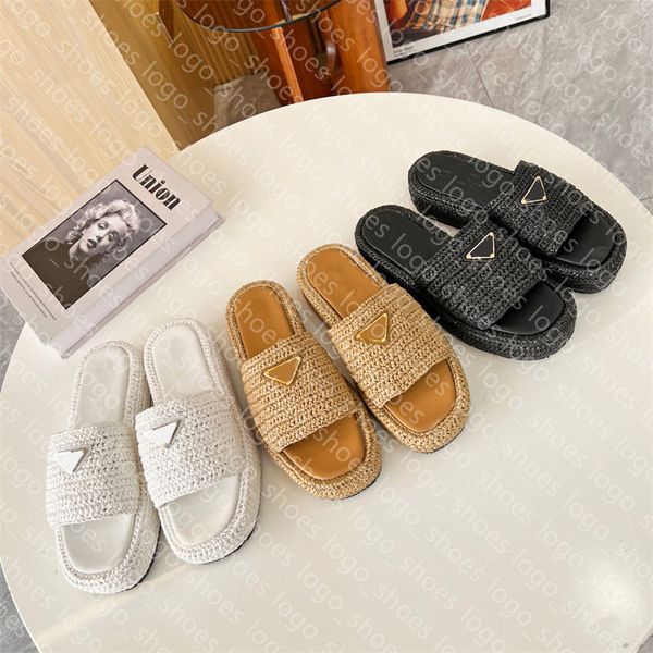 fashion braid slippers brand women sandal designer luxury straw shoes slides summer platform slipper size 35-41, Black
fashion braid slippers brand women sandal designer luxury straw shoes slides summer platform slipper size 35-41, Black