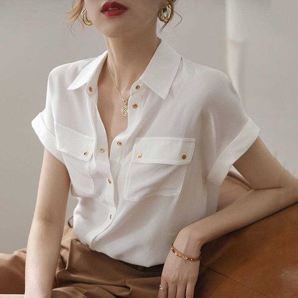 white shirt women fashion simple plus size blouse 2022 summer short sleeve korean office wear
white shirt women fashion simple plus size blouse 2022 summer short sleeve korean office wear