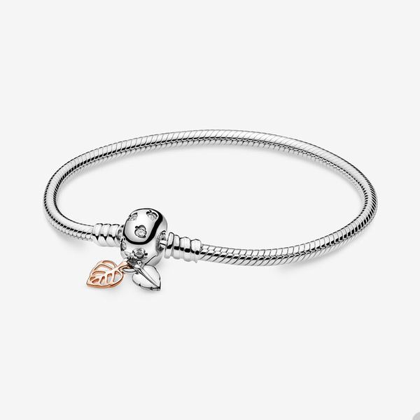 two-tone leaf clasp charm bracelet for pandora 925 sterling silver snake chain bracelets designer jewelry for women girls party gift bracele, Golden;silver
two-tone leaf clasp charm bracelet for pandora 925 sterling silver snake chain bracelets designer jewelry for women girls party gift bracele, Golden;silver