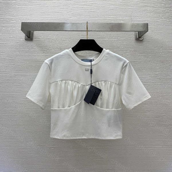 23ss womens designer clothing tee womens t-shirt round neck pure cotton chest letter logo pleated design short sleeve t-shirt womens clothes, White
23ss womens designer clothing tee womens t-shirt round neck pure cotton chest letter logo pleated design short sleeve t-shirt womens clothes, White