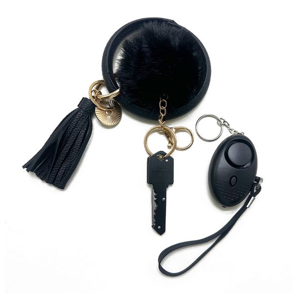 black 8 coloe explosive 4-piece self-defense keychain alarm leather wrist strap hairball knife women's self-defense keychain, Silver
black 8 coloe explosive 4-piece self-defense keychain alarm leather wrist strap hairball knife women's self-defense keychain, Silver