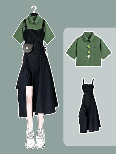 dress french first love sweet black dress sets for women summer dress 2022 fresh green shirt + tooling suspender skirt twopiece suits, White
dress french first love sweet black dress sets for women summer dress 2022 fresh green shirt + tooling suspender skirt twopiece suits, White