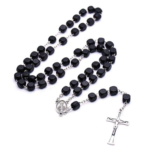 2021 black square wood christ rosary neckalce vintage cross beads strand necklace long religious pray jewelry new7646272, Silver
2021 black square wood christ rosary neckalce vintage cross beads strand necklace long religious pray jewelry new7646272, Silver