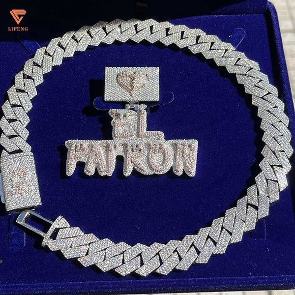 custom hip hop kit combination 18mm 20inch iced out cuban link chain heart buckle drop shape 3x3inch hip hop moissanite pendant, Silver
custom hip hop kit combination 18mm 20inch iced out cuban link chain heart buckle drop shape 3x3inch hip hop moissanite pendant, Silver