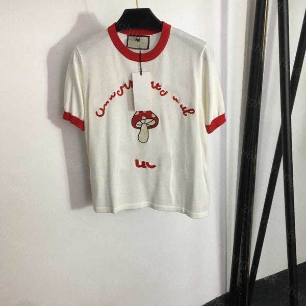 23ss womens designer clothing womens knits mushroom embroidery monogram short-sleeved sweater womens clothes a1, White
23ss womens designer clothing womens knits mushroom embroidery monogram short-sleeved sweater womens clothes a1, White