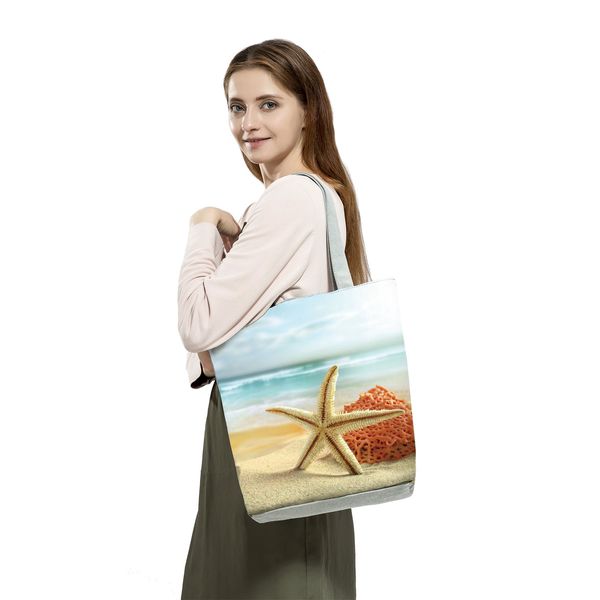 ocean shell print tote bag shoulder bag practical casual tote foldable reusable shopping bags high capacity portable beach bag
ocean shell print tote bag shoulder bag practical casual tote foldable reusable shopping bags high capacity portable beach bag