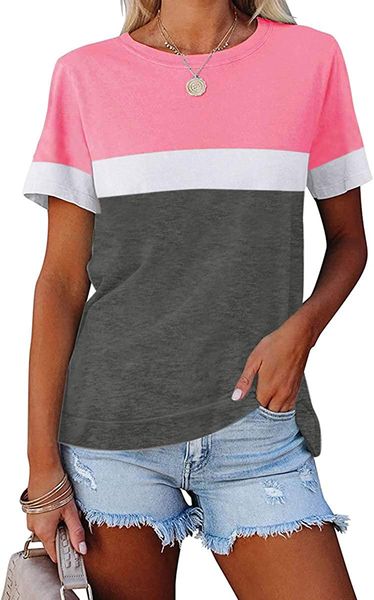 summer t shirts for women casual basic tees short sleeve tunics comfy loose fit crew neck tshirts, White
summer t shirts for women casual basic tees short sleeve tunics comfy loose fit crew neck tshirts, White