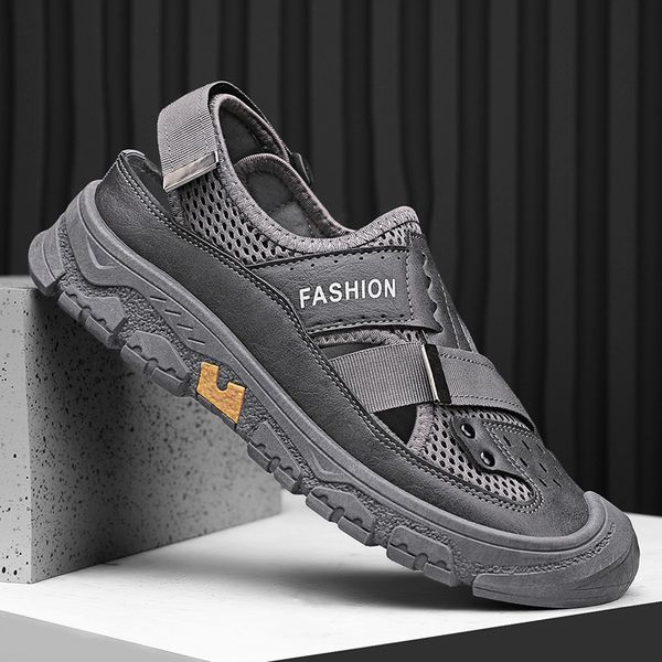 men outdoor summer sandals mens mesh water sports shoes sandal flats 2023 male hiking sandalias hollow breathable casual shoes, Black
men outdoor summer sandals mens mesh water sports shoes sandal flats 2023 male hiking sandalias hollow breathable casual shoes, Black