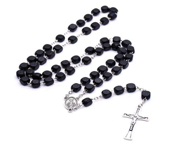 2021 black square wood christ rosary neckalce vintage cross beads strand necklace long religious pray jewelry new4825641, Silver
2021 black square wood christ rosary neckalce vintage cross beads strand necklace long religious pray jewelry new4825641, Silver