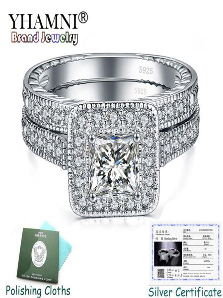 with certificate yhamni original solid 925 silver ring sets for women cz zircon double stackable ring wedding jewelry zr2937478548, Slivery;golden
with certificate yhamni original solid 925 silver ring sets for women cz zircon double stackable ring wedding jewelry zr2937478548, Slivery;golden