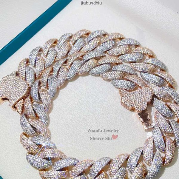 custom made clasp hip hop 23mm solid silver rose gold miami cuban chain with vvs moissanite
custom made clasp hip hop 23mm solid silver rose gold miami cuban chain with vvs moissanite