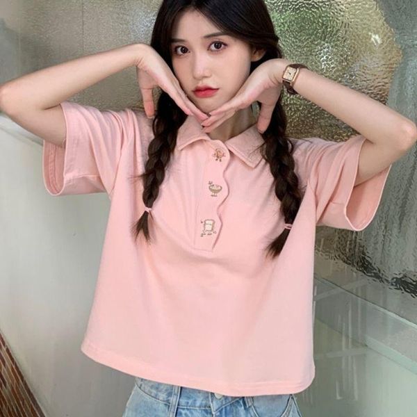 polos kawaii clothes women's cotton tshirt short sleeve 2022 summer polo cute solid crop loose casual blouses korean fashion, White
polos kawaii clothes women's cotton tshirt short sleeve 2022 summer polo cute solid crop loose casual blouses korean fashion, White