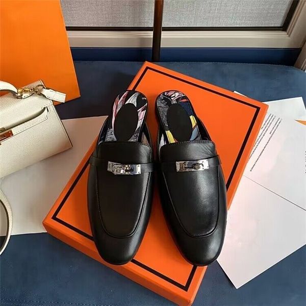 23 designer brand slippers, genuine leather oz mueller shoes, sandals, princetown kelly metal chain shoes, luxurious women's loafers, c, Black
23 designer brand slippers, genuine leather oz mueller shoes, sandals, princetown kelly metal chain shoes, luxurious women's loafers, c, Black
