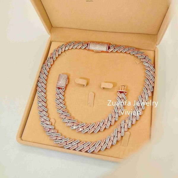 rose gold and white color silver 925 baguette diamond miami cuban link chain iced vvs moissanite men necklace
rose gold and white color silver 925 baguette diamond miami cuban link chain iced vvs moissanite men necklace