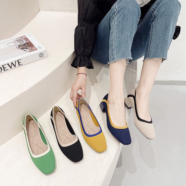 womens square toe high-heeled shoes 2023 new rubber soles non-slip square toe thick heel knitting soft fashion breathable beaut, Black
womens square toe high-heeled shoes 2023 new rubber soles non-slip square toe thick heel knitting soft fashion breathable beaut, Black