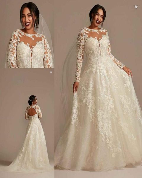 oleg cassini lace illusion long sleeve plus size wedding dresses 2022 sheer oneck applique floral puffy skirt princess bridal gow3799103, White
oleg cassini lace illusion long sleeve plus size wedding dresses 2022 sheer oneck applique floral puffy skirt princess bridal gow3799103, White