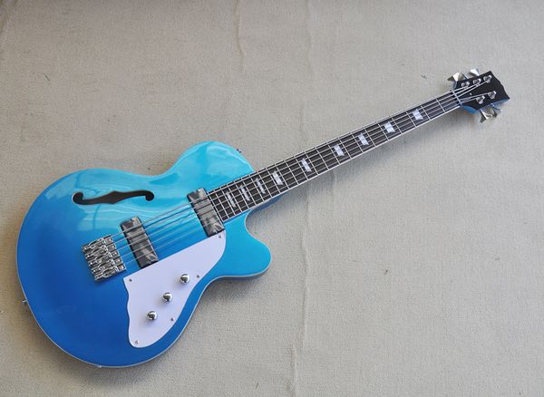 5 strings semi hollow electric bass guitar with rosewood fretboard 22 frets can be customized
5 strings semi hollow electric bass guitar with rosewood fretboard 22 frets can be customized