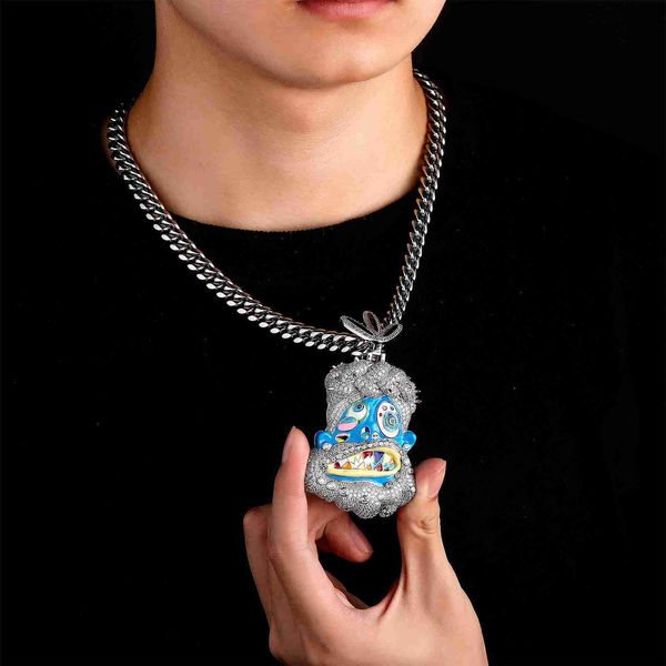 hip hop jewelry iced out big savage pendant necklace with 10mm cuban chain men women pendant necklace, Silver
hip hop jewelry iced out big savage pendant necklace with 10mm cuban chain men women pendant necklace, Silver