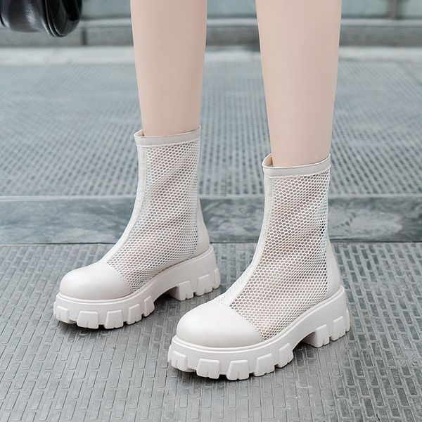 gauze breathable thin fashion cool boots martin boots, Black