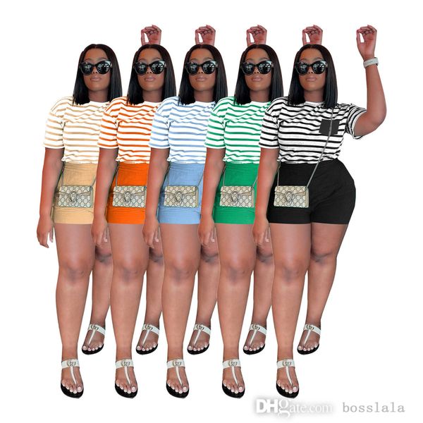 designer tracksuits casual women two piece set 2023 new striped short sleeved shorts leisure sportwear, Gray
designer tracksuits casual women two piece set 2023 new striped short sleeved shorts leisure sportwear, Gray