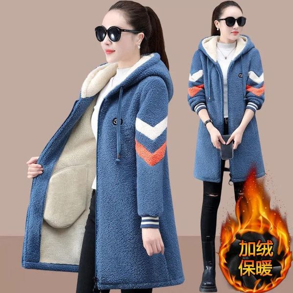 fur new autumn winter thick warm imitation lambswool coat female long outerwear hooded parka overcoat womens casual woolen jacket, Black
fur new autumn winter thick warm imitation lambswool coat female long outerwear hooded parka overcoat womens casual woolen jacket, Black