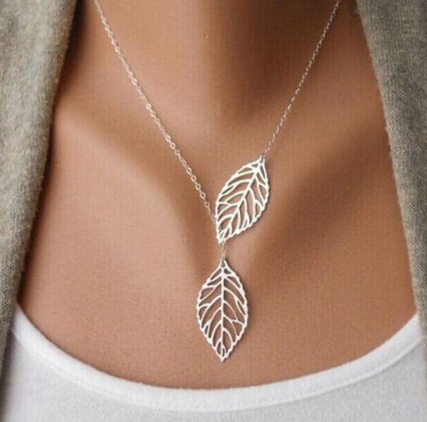 2017 new gold and sliver two leaf pendants necklace chain multi layer statement necklaces hollow leaf woman gift1140414, Silver
2017 new gold and sliver two leaf pendants necklace chain multi layer statement necklaces hollow leaf woman gift1140414, Silver