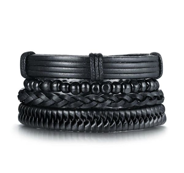 4pcs lot vintage black leather friendship bracelets set for male bangle braclet braslet man pulseira masculina jewelry bl4273026169
4pcs lot vintage black leather friendship bracelets set for male bangle braclet braslet man pulseira masculina jewelry bl4273026169