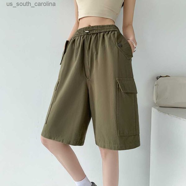 women summer fashion shorts big pockets drawstring loose cargo short ladies casual streetwear shorts femme l230522, White;black
women summer fashion shorts big pockets drawstring loose cargo short ladies casual streetwear shorts femme l230522, White;black