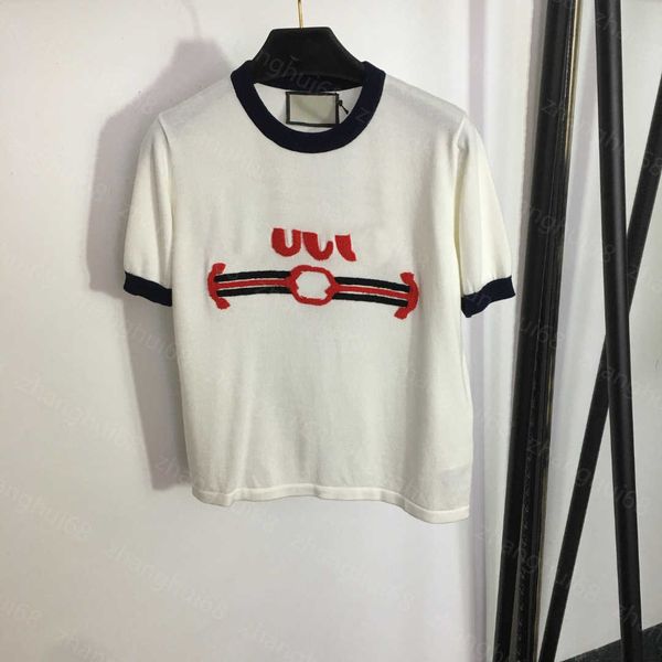 23ss womens designer clothing womens knits logo fleece embroidered monogram knit short sleeve t-shirt on chest womens clothes, White
23ss womens designer clothing womens knits logo fleece embroidered monogram knit short sleeve t-shirt on chest womens clothes, White