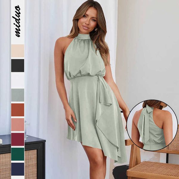 fashionable satin binding with irregular hanging neck dress party short dress dress evening dress, Black;gray
fashionable satin binding with irregular hanging neck dress party short dress dress evening dress, Black;gray