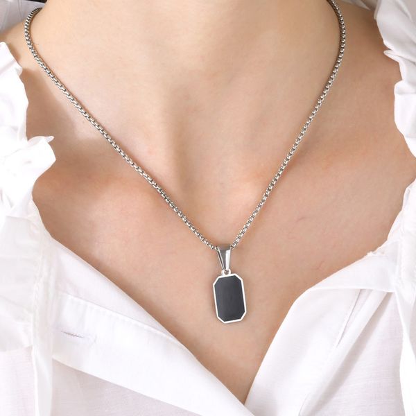 women's pendant necklace personalized and trendy stainless steel square pendant necklace with droplet design pearl-shaped chain jewelry, Silver
women's pendant necklace personalized and trendy stainless steel square pendant necklace with droplet design pearl-shaped chain jewelry, Silver