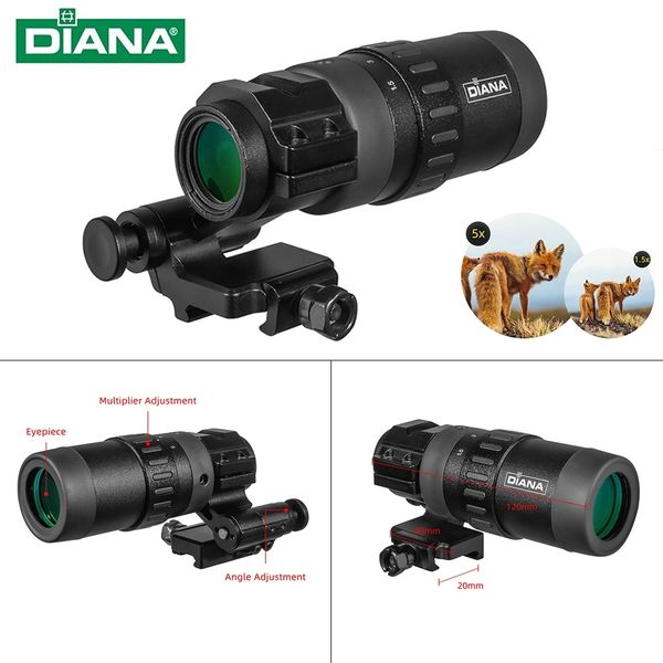 diana hunting 1.5-5 zoom magnifier for tactical optical sight red dot 3x 4x 5x rifle scope spotting scope for rifle hunting
diana hunting 1.5-5 zoom magnifier for tactical optical sight red dot 3x 4x 5x rifle scope spotting scope for rifle hunting