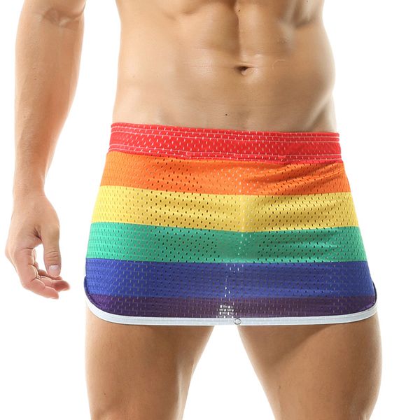 men's shorts rainbow men's culottes hollow breathable elastic large size waist thin loose print anti-bacterial variable pants, White;black
men's shorts rainbow men's culottes hollow breathable elastic large size waist thin loose print anti-bacterial variable pants, White;black