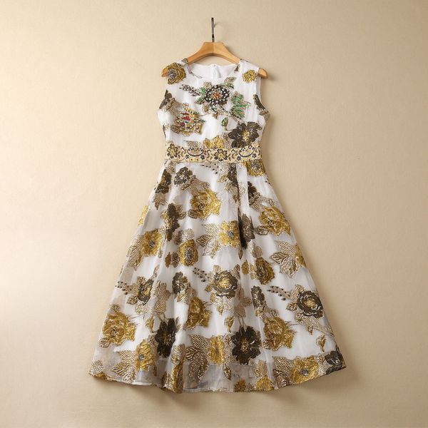 european and american women's clothes 2023 summer new sleeveless heavy stitching bead fashion floral jacquard dress, Black;gray
european and american women's clothes 2023 summer new sleeveless heavy stitching bead fashion floral jacquard dress, Black;gray