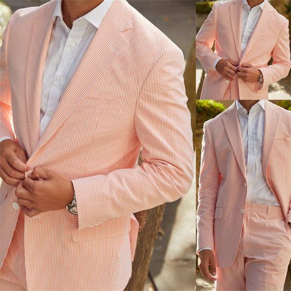 pink men's suits summer seersucker wedding 2 pieces groom tuxedos causal wear, Black;gray
pink men's suits summer seersucker wedding 2 pieces groom tuxedos causal wear, Black;gray