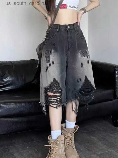 s-4xl denim shorts for women gradient distressed hollow out design summer daily korean style fashion basic l230522, White;black
s-4xl denim shorts for women gradient distressed hollow out design summer daily korean style fashion basic l230522, White;black