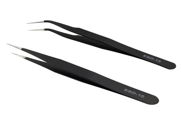 2pcs eyelashes tweezers black straight curve stainless steel eye lashes extension tools individual false lash grafting supplies5042308