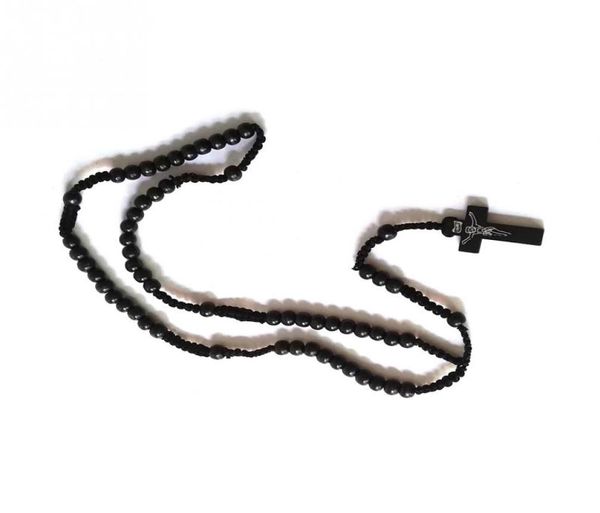 retro style men women catholic christ wooden rosary bead cross pendant woven rope necklace 20217126290, Silver
retro style men women catholic christ wooden rosary bead cross pendant woven rope necklace 20217126290, Silver